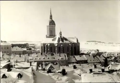 Ak Buchholz Annaberg-Buchholz im Erzgebirge Sachsen, St. Annen-Kirche, verschneite Stadt,  Gebäud