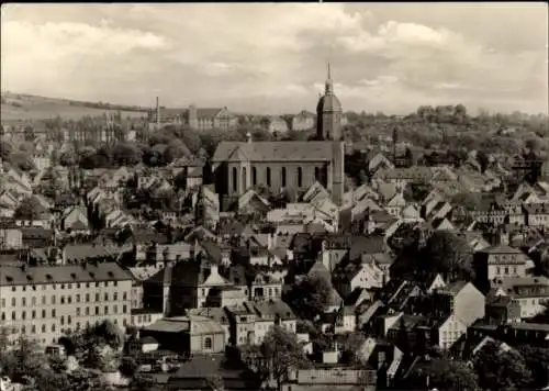 Ak Buchholz Annaberg-Buchholz im Erzgebirge Sachsen, Schwarz-Weiß-Foto, große Kirche, viele Häuse