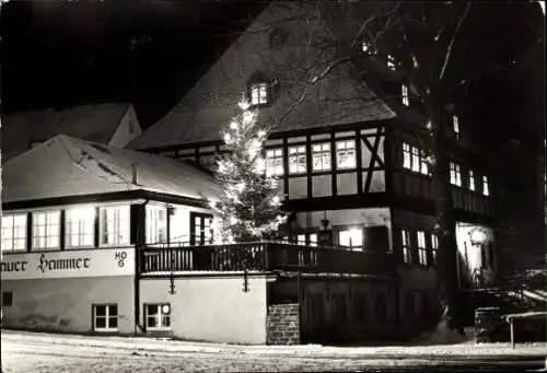 Ak Frohnau Annaberg Buchholz Erzgebirge, Frohnauer Hammer, Herrenhaus zur Weihnachtszeit