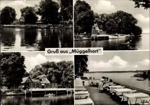 Ak Berlin Köpenick Müggelheim, Partie an der Gaststätte Müggelhort, Hans Böhm, Terrasse,Salondampfer