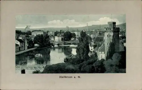 Ak Heilbronn am Neckar, Panoramaansicht, Fluss, Brücke, Stadtansicht, Turm