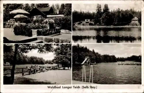 Ak Selb im Fichtelgebirge Oberfranken, Waldbad Langer Teich