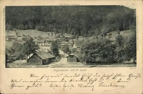 Ak Regenhütte Bayerisch Eisenstein im Bayrischen Wald Niederbayern, Gesamtansicht