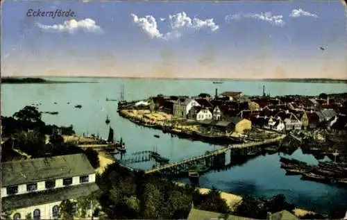 Ak Ostseebad Eckernförde, Teilansicht aus der Vogelschau