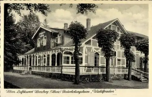 Ak Herzberg am Harz, Luftkurort Herzberg, Posterholungsheim Waldfrieden,  Architektur