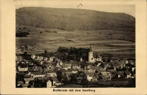 Ak Brotterode Trusetal in Thüringen, Blick auf den Ort mit Umgebung und Inselsberg