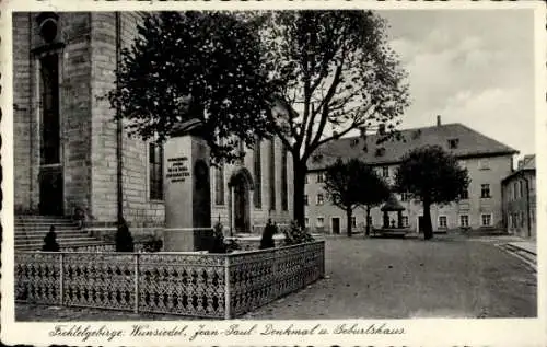 Ak Wunsiedel in Oberfranken, Jean Paul Denkmal und Geburtshaus