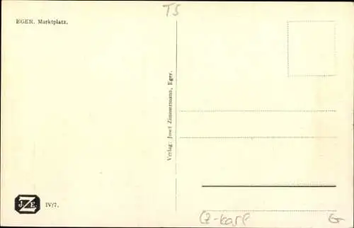 Ak Cheb Eger Reg. Karlsbad, Marktplatz, Brunnen, Passanten