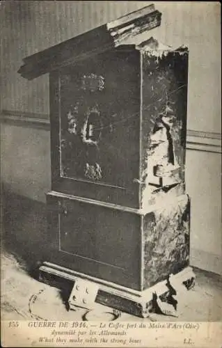 CPA Acy Oise, Le Coffre fort du Maire d'Acy, Guerre 1914