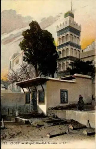 Ak Sidi Abdallah Alger Algerien, Moschee Sidi-Abderhamann, Architektur, Pflanzen, Wasserstelle, o