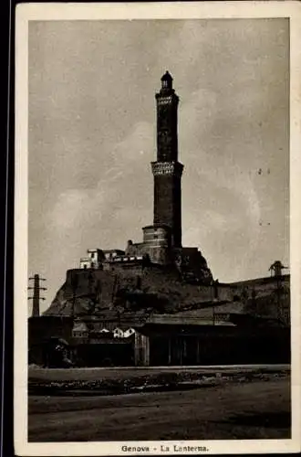 Ak Genova Genua Liguria, Leuchtturm, La Lanterna, Stadtansicht,  