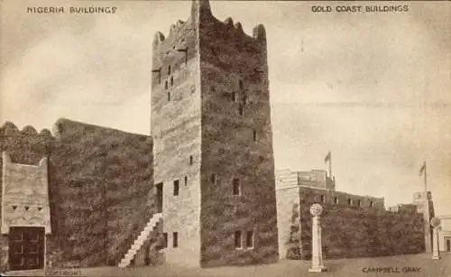PC Greater London, British Empire Exibition 1924, Gold Coast Building, Nigeria Buildings