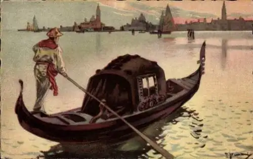 Künstler Ak Venezia Venedig Veneto, La Gondola