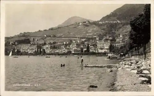 Ak Montreux Kanton Waadt Schweiz, Blick auf den See und die Stadt