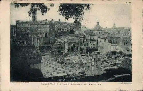 Ak Roma Rom Lazio, Panorama des Forum Romanum, Palatin
