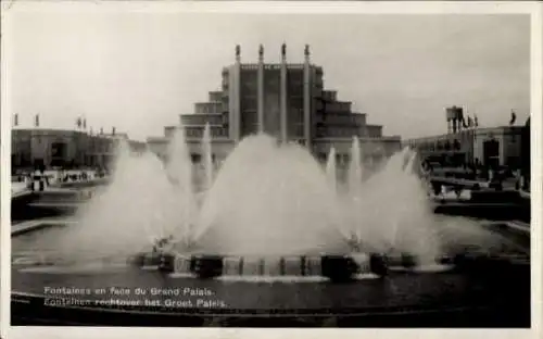Ak Auderghem Oudergem Belgien Brüssel, Brunnen vor Grand Palais,  Architektur, Ausstellungsort 19