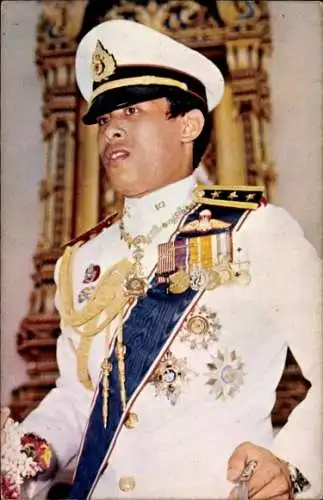 Ak Thailand, Crown Prince Vajira Long Korn, Portrait in Uniform, Orden