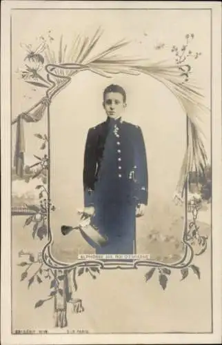Passepartout Foto Ak Seine Majestät König Alfonse XIII von Spanien, als Kind