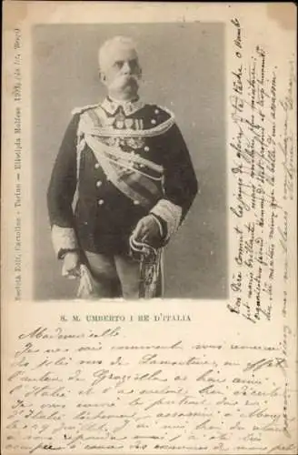Ak König Umberto I. von Italien in Uniform