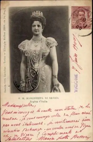Foto Ak Ihre Majestät Margherita di Savoia, Königin von Italien