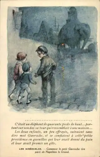 Künstler Ak Poulbot, Francisque, Les Miserables, Petit Gavroche