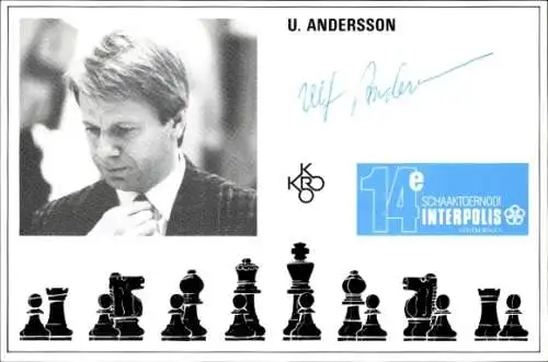 Ak Schachspieler Ulf Andersson, Autogramm