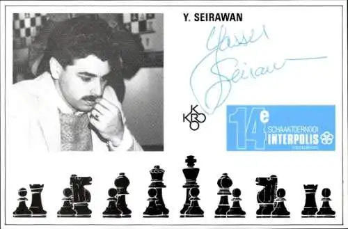 Ak Schachspieler Y. Seirawan, Autogramm