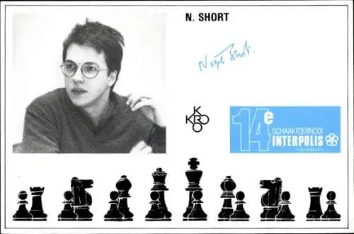 Ak Schachspieler Nigel Short, Autogramm