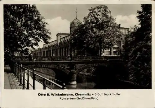 Ak Chemnitz, Städtische Markthalle, Konservenhandlung