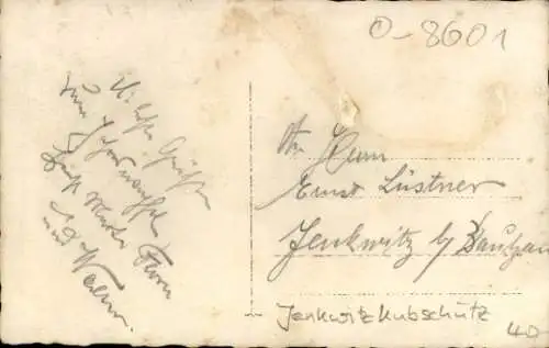 Foto Ak Jenkwitz Kubschütz in der Oberlausitz, Wohnhaus, Anwohner