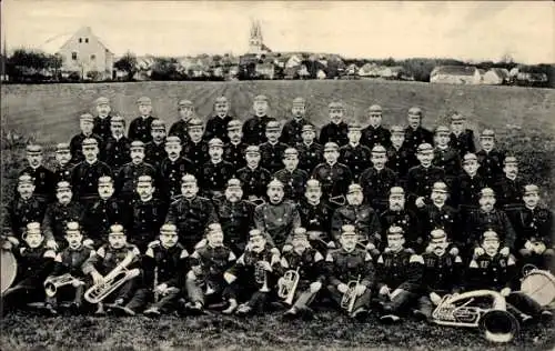 Ak Göda in der Oberlausitz, 39. Verbandstag der Lausitzer Feuerwehren 1913, Feuerwehr-Orchester