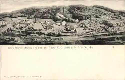 Ak Demitz Thumitz in Sachsen, Granitwerke der Firma C. G. Kunath in Dresden