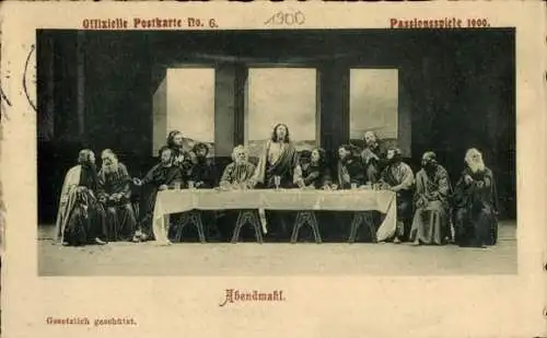 Ak Oberammergau in Oberbayern, Passionsspiele 1900, Das letzte Abendmahl