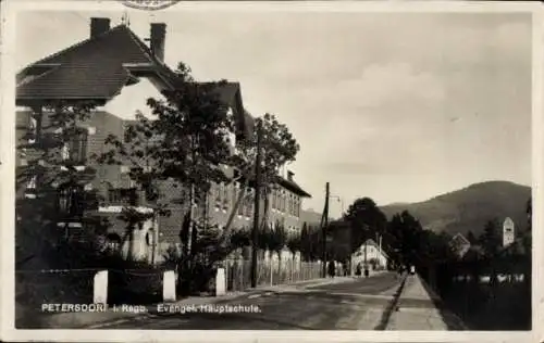 Ak Piechowice Petersdorf Riesengebirge Schlesien, Evangelische Hauptschule
