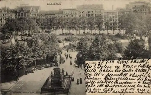Ak Berlin Mitte, Dönhoff-Platz, Park, Denkmal