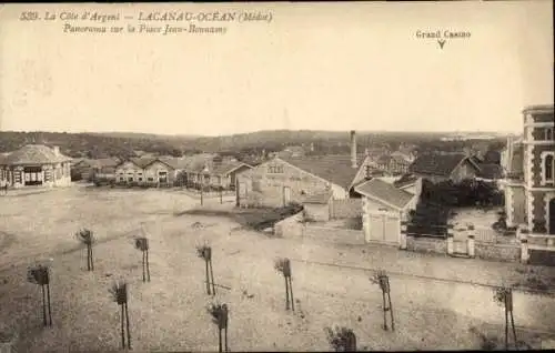Ak Lacanau Gironde, Panorama sur la Place Jean Bonnamy, Grand Casino