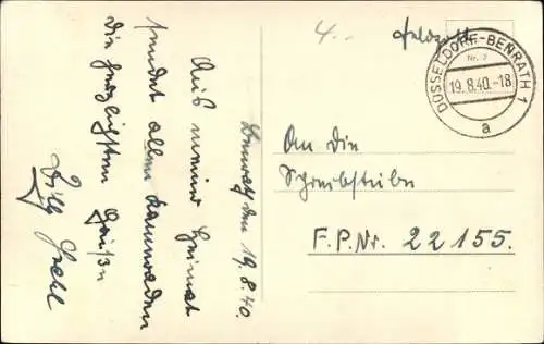 Ak Benrath Düsseldorf am Rhein, Schloss, Außenansicht, Teich