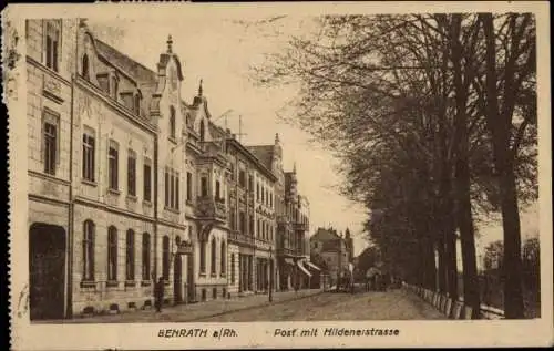 Ak Benrath Düsseldorf am Rhein, Post, Hildener Straße