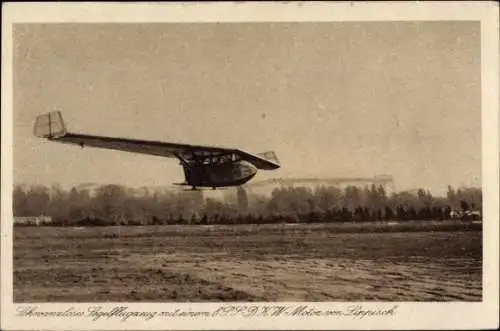 Ak Schwanzloses Segelflugzeug mit einem Motor von Lippisch