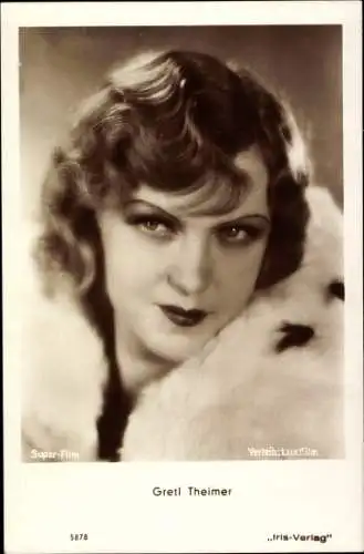 Ak Schauspielerin Gretl Theimer, Portrait