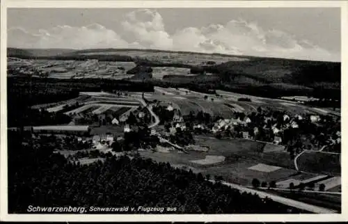 Ak Schwarzenberg (Kreis Calw) Schömberg im Schwarzwald, Fliegeraufnahme