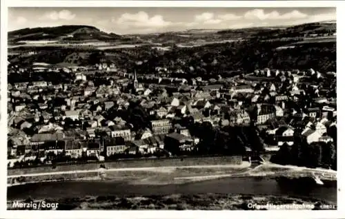 Ak Merzig an der Saar, Fliegeraufnahme