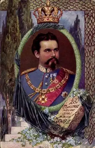 Ak König Ludwig II. von Bayern, Portrait