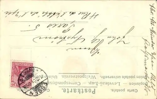 Präge Ak Glückwunsch Neujahr, Kleeblatt, Münze