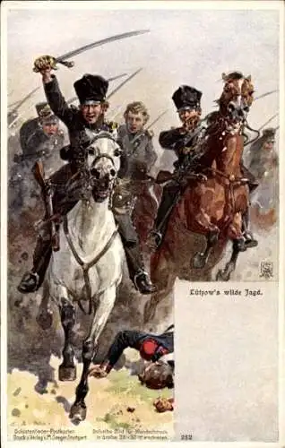 Lied Künstler Ak Lützow's wilde Jagd, Reiter, deutsche Soldaten