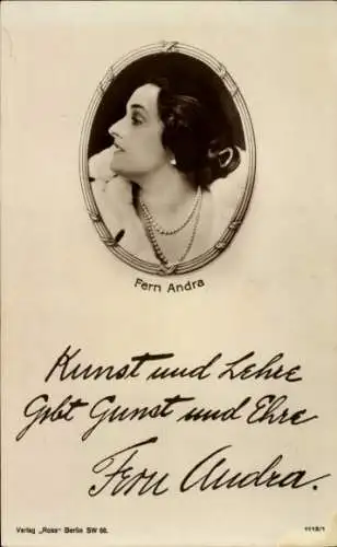 Ak Schauspielerin Fern Andra, Portrait