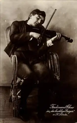 Ak Schauspieler Ferdinand Onno, der bucklige Geiger, Burgtheater Wien,Autogramm
