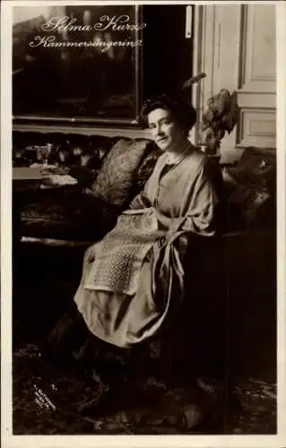 Ak Sängerin Selma Kurz, Portrait