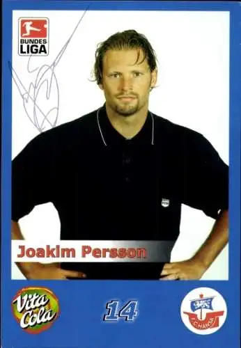 Autogrammkarte Fußballer Joakim Persson, FC Hansa Rostock, Autogramm