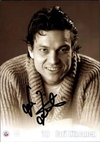 Autogrammkarte Fußballer Jari Litmanen, FC Hansa Rostock, Autogramm